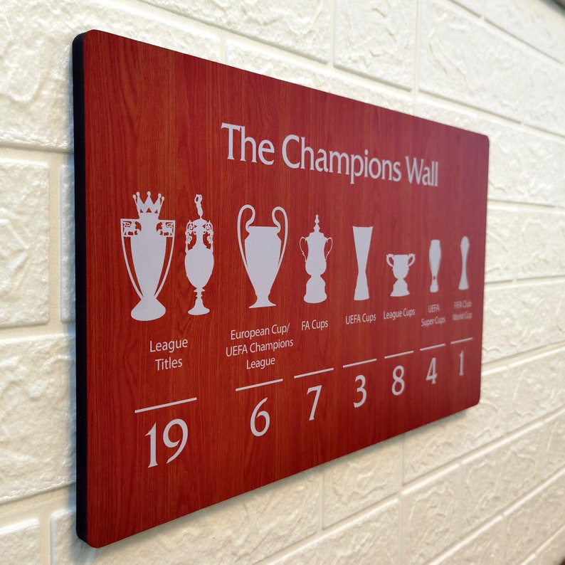 LIVERPOOL F.C. The Champions Wall Football Sport Gift Etsy