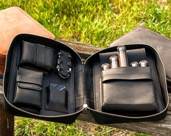 Custom Cigar Case Personalized leather cigar Holder Cigar Accessories Leather Cigar Bag Travel Humidor Groomsmen Gifts Leather Cigars Pouch