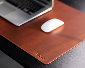 Leather Desk Mat, Large Mouse Pad Birthday Gifts For Husband Desk Blotter Large Leather Mousepad Brown Leather Laptop Mat