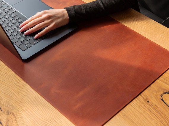 Large desk mat, custom gaming pad, keyboard mat, large leather mouse pad, coworker gift, home office decor, personalized gamer gift