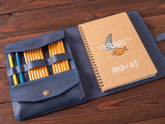 Personalized Sketch Pad Cover, Leather Sketchbook A5 Cover, Artist Gifts, Mens Gifts, Refillable Sketchbook, Christmas Gifts, Art Supplies