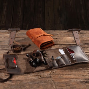 Laredo Leather - Large Tobacco Pipe Pouch / Pipe Roll / Pipe Bag