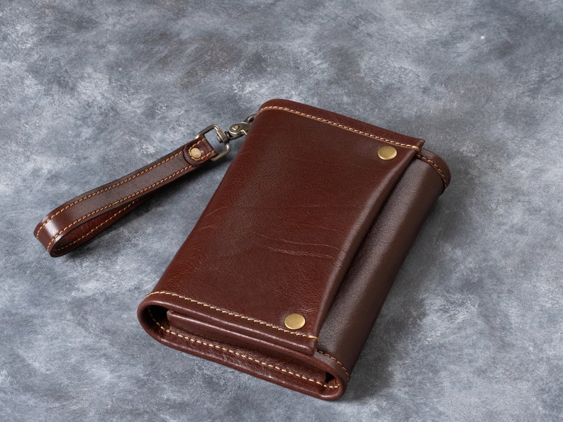 Cigar Case, Leather Cigar Pouch, Handmade Cigar Roll with Handle, Cigar Bag For Traveling, First Anniversary Gift Gift For Him image 5