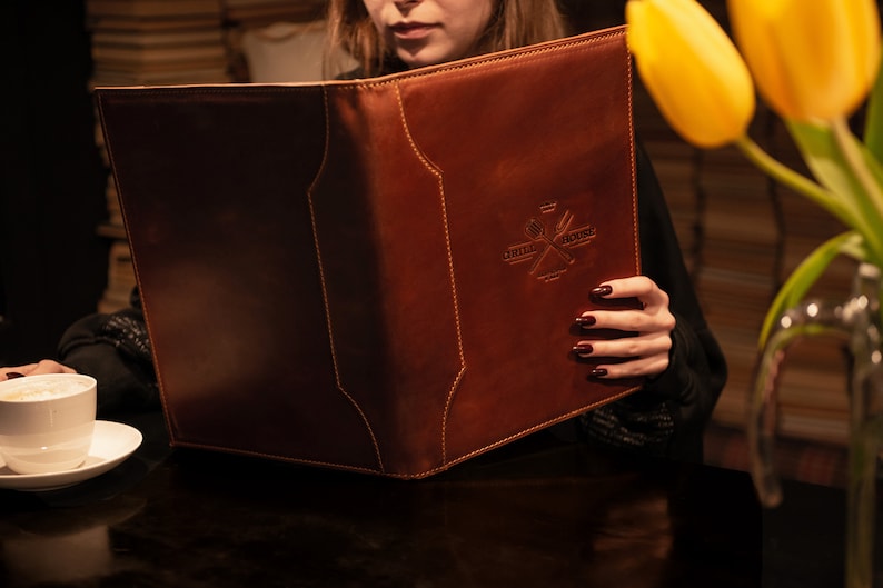Leather Menu Cover Restaurant Menu Cover Menu Holder for Etsy