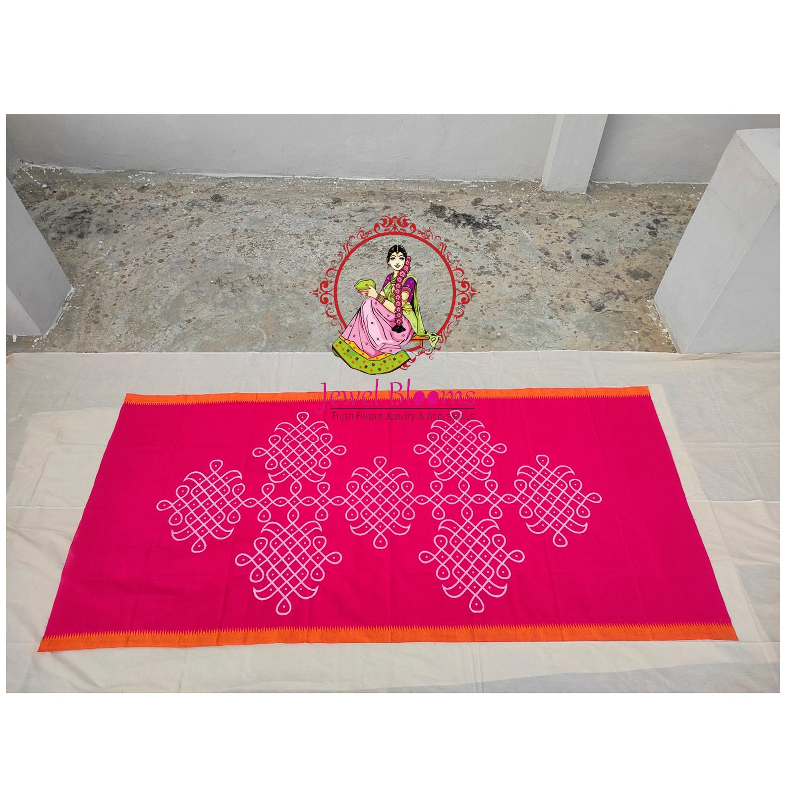 Beautiful Muggu Designed Cloth/Rangoli/ kollam/ muggu Etsy