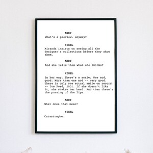 The Devil Wears Prada Quote Catastrophe Screenplay Art | Movie Script Wall Art | Digital Print | Screenplay Art | Decor | Printable Poster