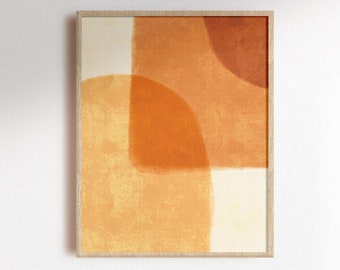 Abstract burnt orange geometric poster, simple pattern wall art printable