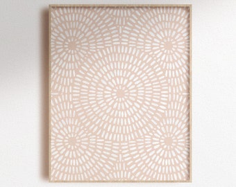 Pink Geometric Circles Print: Mid-Century Modern Wall Art (Digital Download)