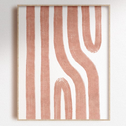 Abstract Pink Line Art Digital Print Contemporary Geometric - Etsy