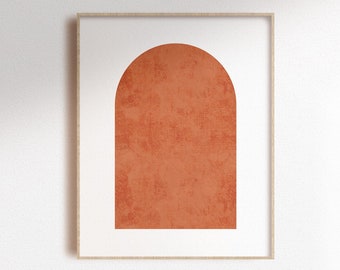 Minimalist terracotta shape printable wall art, geometric poster, Simple DIGITAL art print