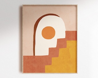 Boho Architecture Print: Abstract Sunrise Wall Art (Digital Download)