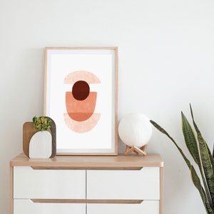 Orange & Brown Abstract Shapes Digital Wall Art Minimal - Etsy