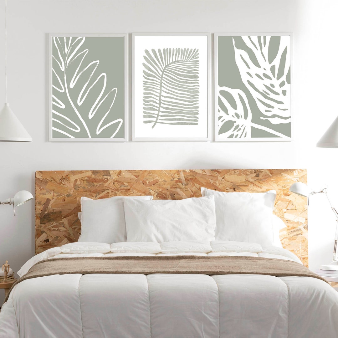 Sage Green Leaf Wall Art Set: Modern Plant Prints (digital Download) - Etsy