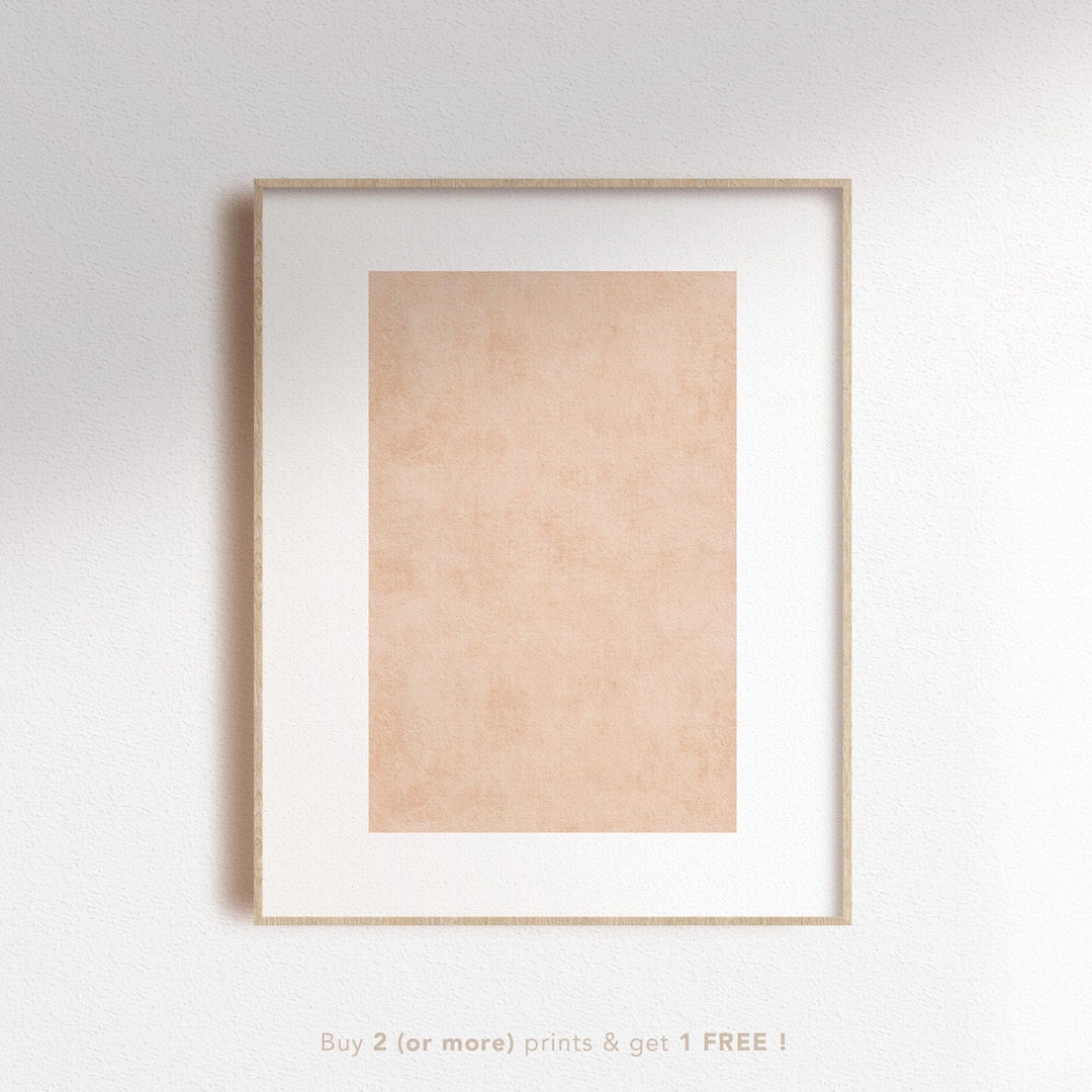 Minimalist Neutral Rectangle Shape Digital Print, Pink Geometric ...