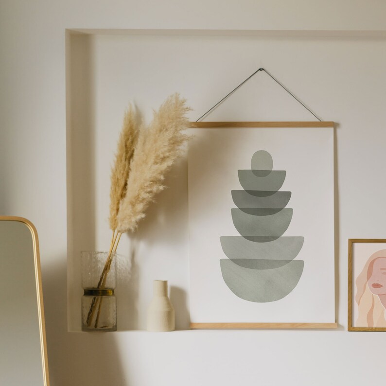 Abstract Bowls Sage Green Kitchen Printable Wall Art Minimal Etsy