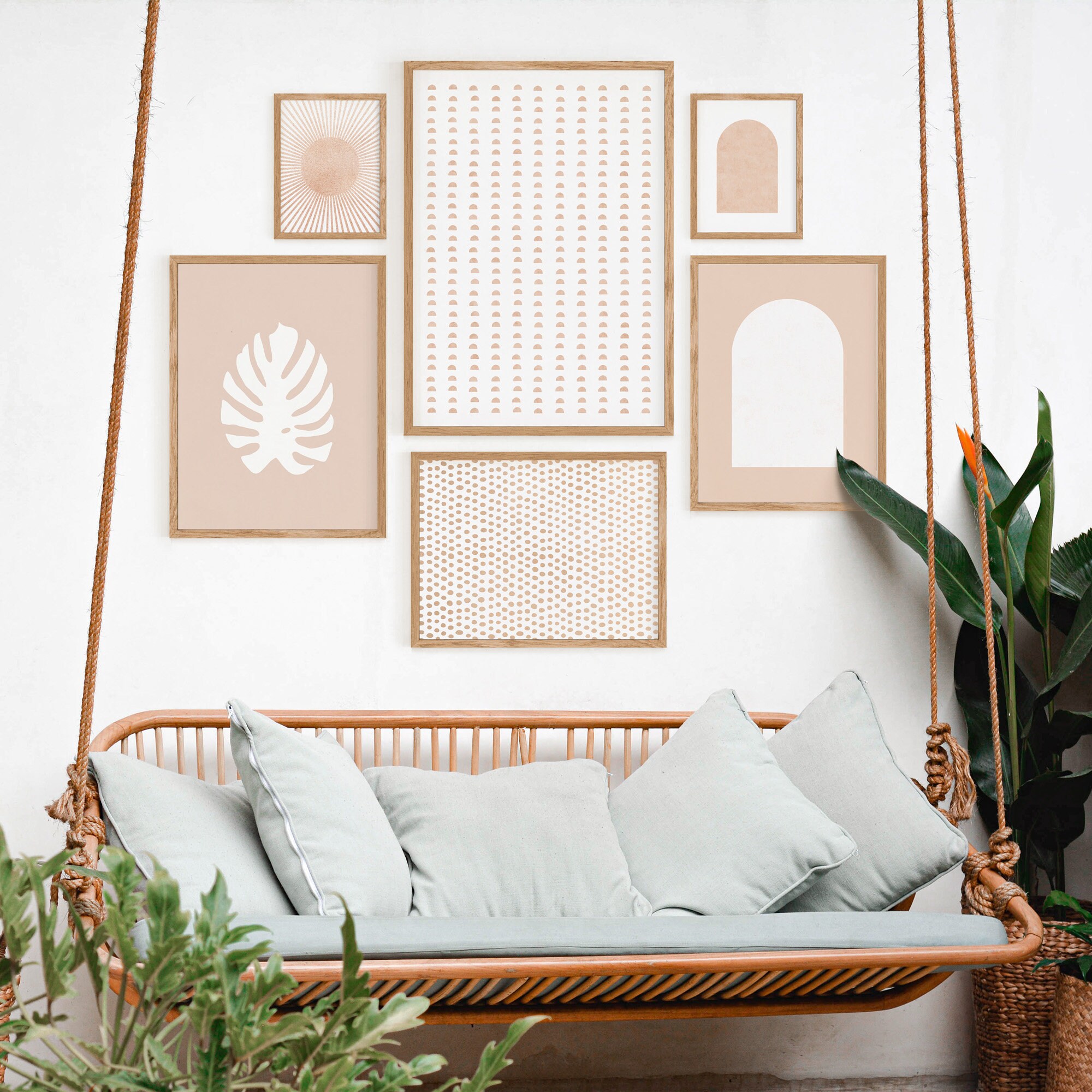 Simple Neutral Pattern Digital Print, Geometry Shapes Printable Wall ...