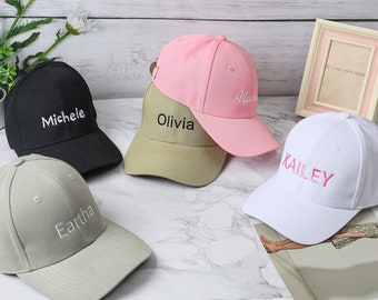 Sombrero de cola de caballo con nombre, sombrero de hermandad personalizado unisex, gorras familiares, gorra de béisbol de firma personalizada, regalos de cumpleaños para niños