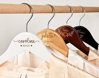 Perchas de boda personalizadas, perchas para la fiesta nupcial, percha con nombre grabado, regalos para el padrino, propuesta de matrimonio, percha de madera personalizada