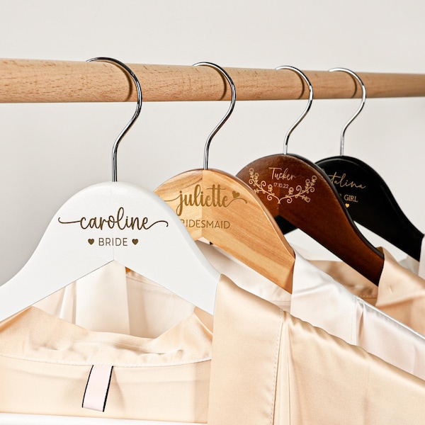Personalized Wedding Hangers, Bridal Party Hangers, Custom Name Engraved Hanger, Best Man Gifts, Groomsman Proposal, Custom Wood Hanger
