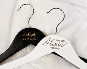 Percha personalizada para vestido de novia, percha personalizada para dama de honor grabada, percha para vestido de novia, percha grabada para dama de honor, despedida de soltera