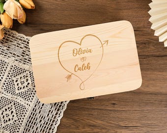 Custom Wooden Gift Box, Personalized Keepsake Storage Box, Engraved Wooden Memory Box, Wedding Box, Anniversary Gift, Collector Box