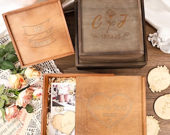 Custom Memory Box for Wedding, Personalized Wooden Box for Photos, Letters, Baby Keepsakes, Gift for Mom or Dad, Gift for Family