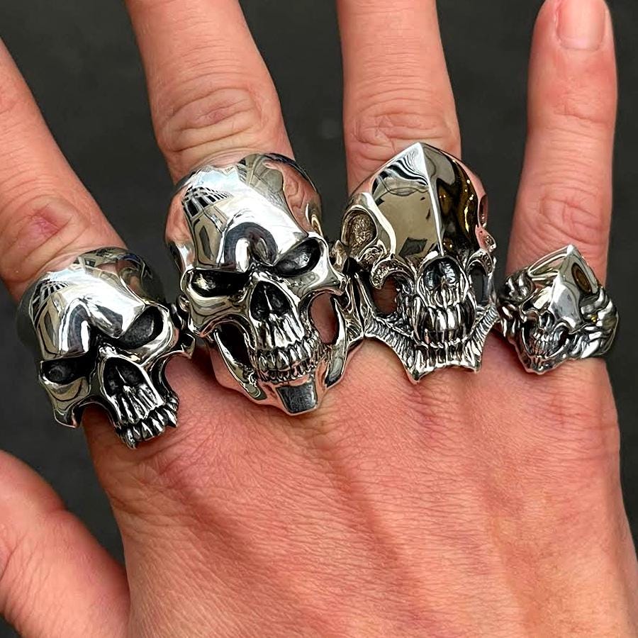 Standard Half Skull Ring - Etsy