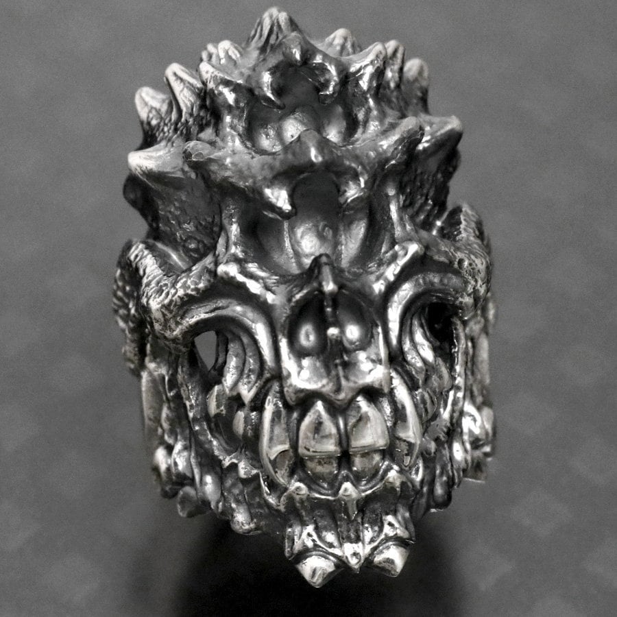  Handmade Unisex 925 Troll Face Ring Sterling Silver