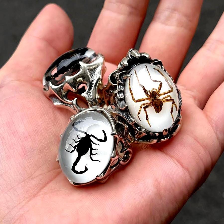 モモンガ　巣穴 シルバーリング Manticore spider for Marilyn Manson, SFD-R-134-SPIDER - Etsy 日本