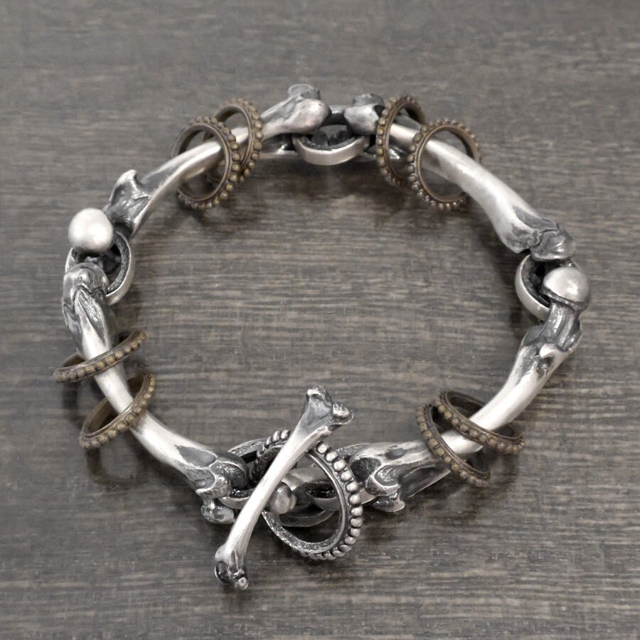 Vintage Silver 925 bone Bracelet ブレスレット Sterling Silver Bone Bracelet- Cast From Real Bones - Etsy