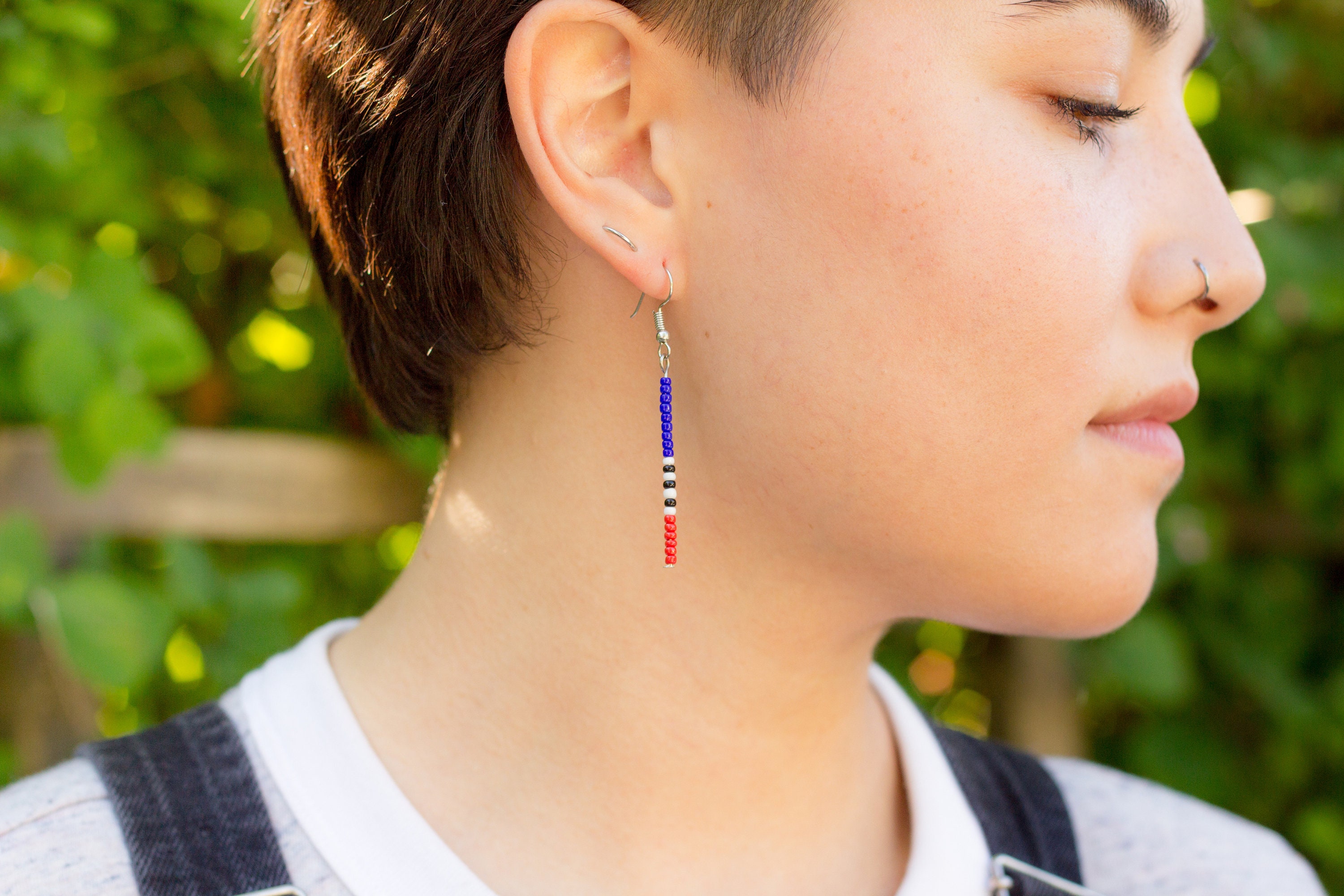 Fun colourful handmade stick earrings subtle jewelry elegant Etsy