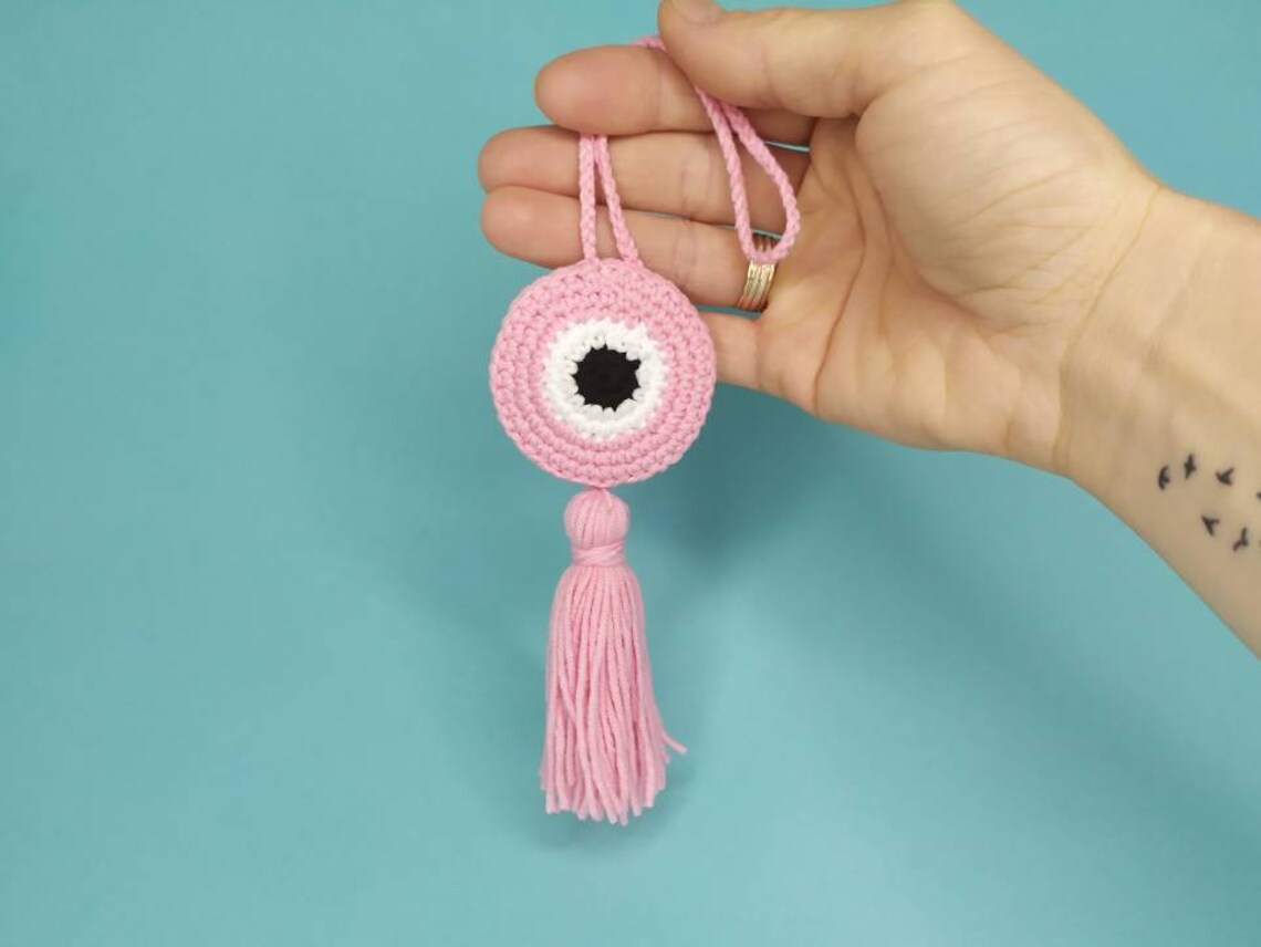 Evil Eye With Tassel Rear View Mirror Accessories Nazar Etsy