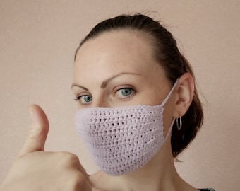 PATRÓN DE CROCHET Mascarilla Facial PDF Tutorial Descarga Instantánea / Tamaño Ajustable / Patrón de crochet gratis