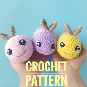 Crochet strawberry bee pattern, lemon bee, lavender bee, blueberry bee, raspberry bee amigurumi plush easy pdf pattern