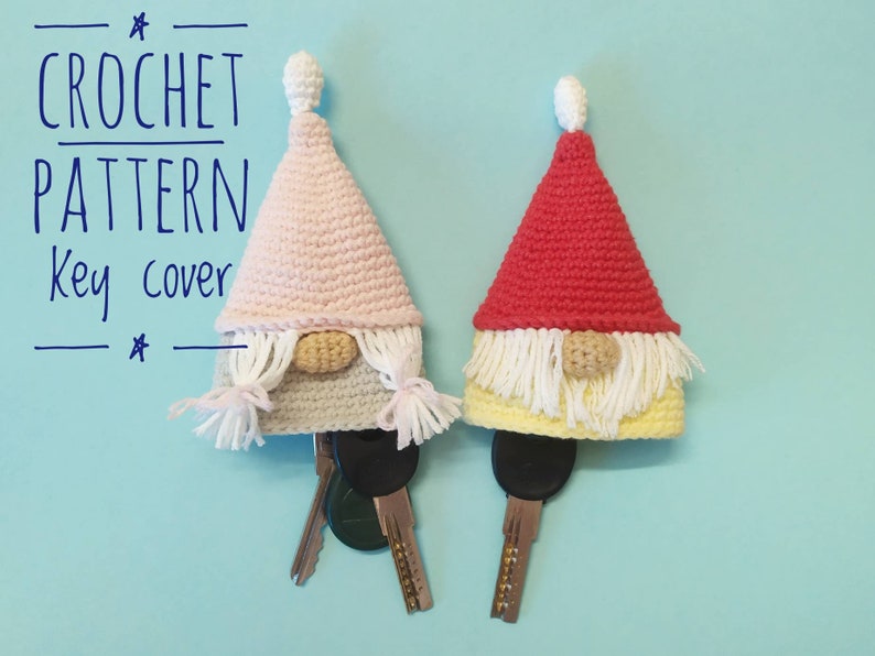 Gnome Key Cover Crochet Pattern Cozy Key Holder Crochet Etsy