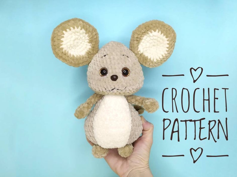 Mouse Toy Crochet Pattern PDF Amigurumi Plush Mouse Tutorial Etsy