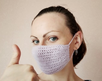 PATRÓN DE CROCHET Mascarilla Facial PDF Tutorial Descarga Instantánea / Tamaño Ajustable