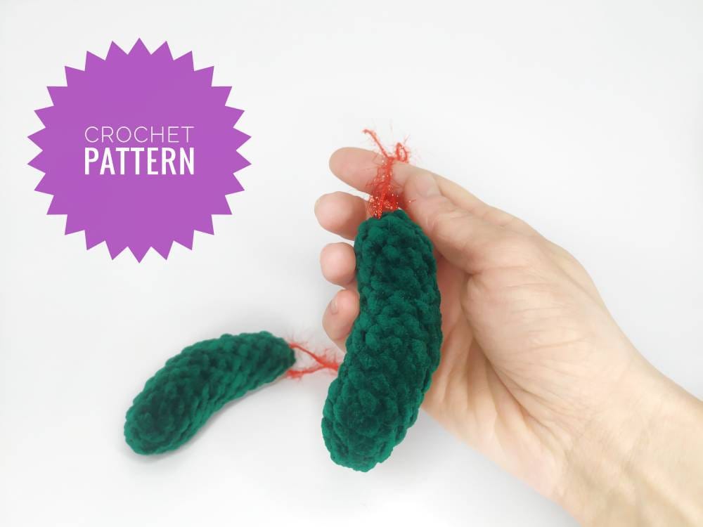 Christmas Pickle Ornament Easy Crochet Pattern for Beginners Etsy