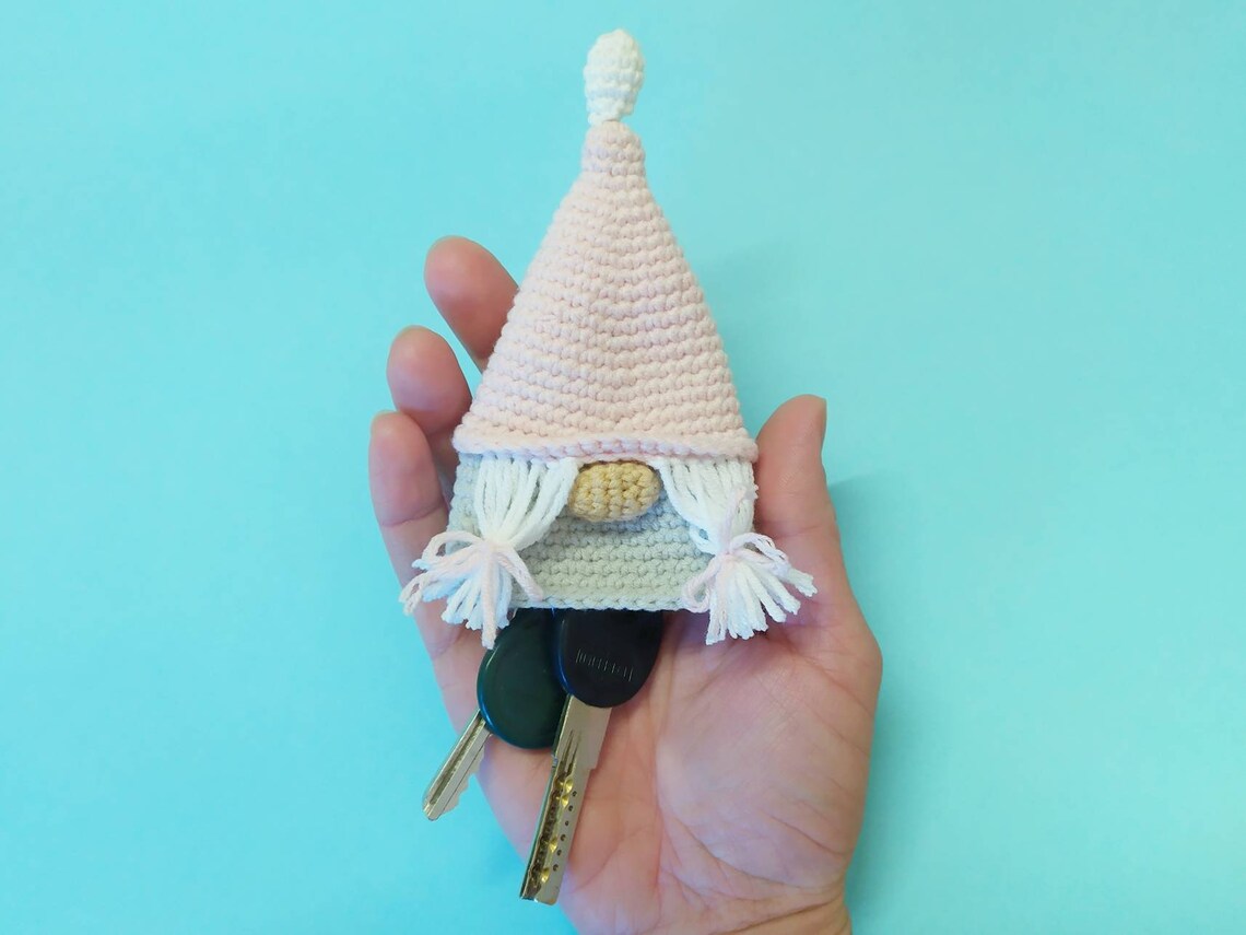 Gnome Key Cover Crochet Pattern Cozy Key Holder Crochet Etsy