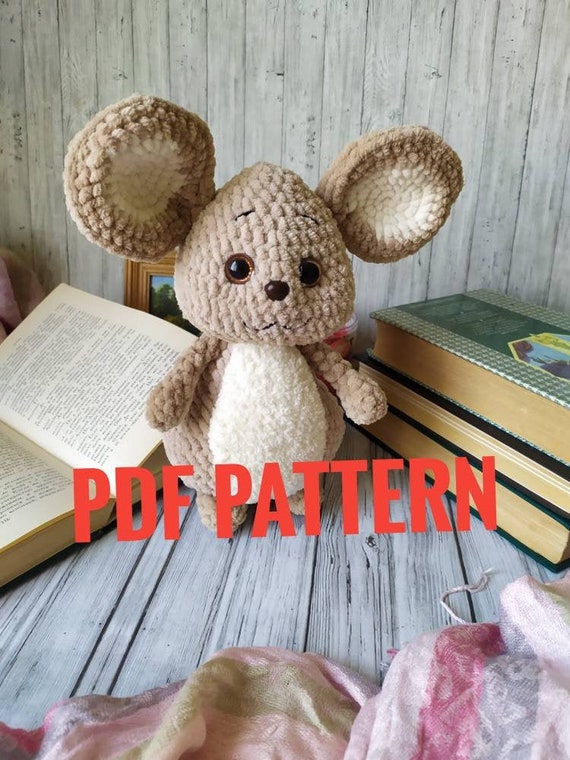 Mouse Toy Crochet Pattern PDF Amigurumi plush mouse tutorial Etsy