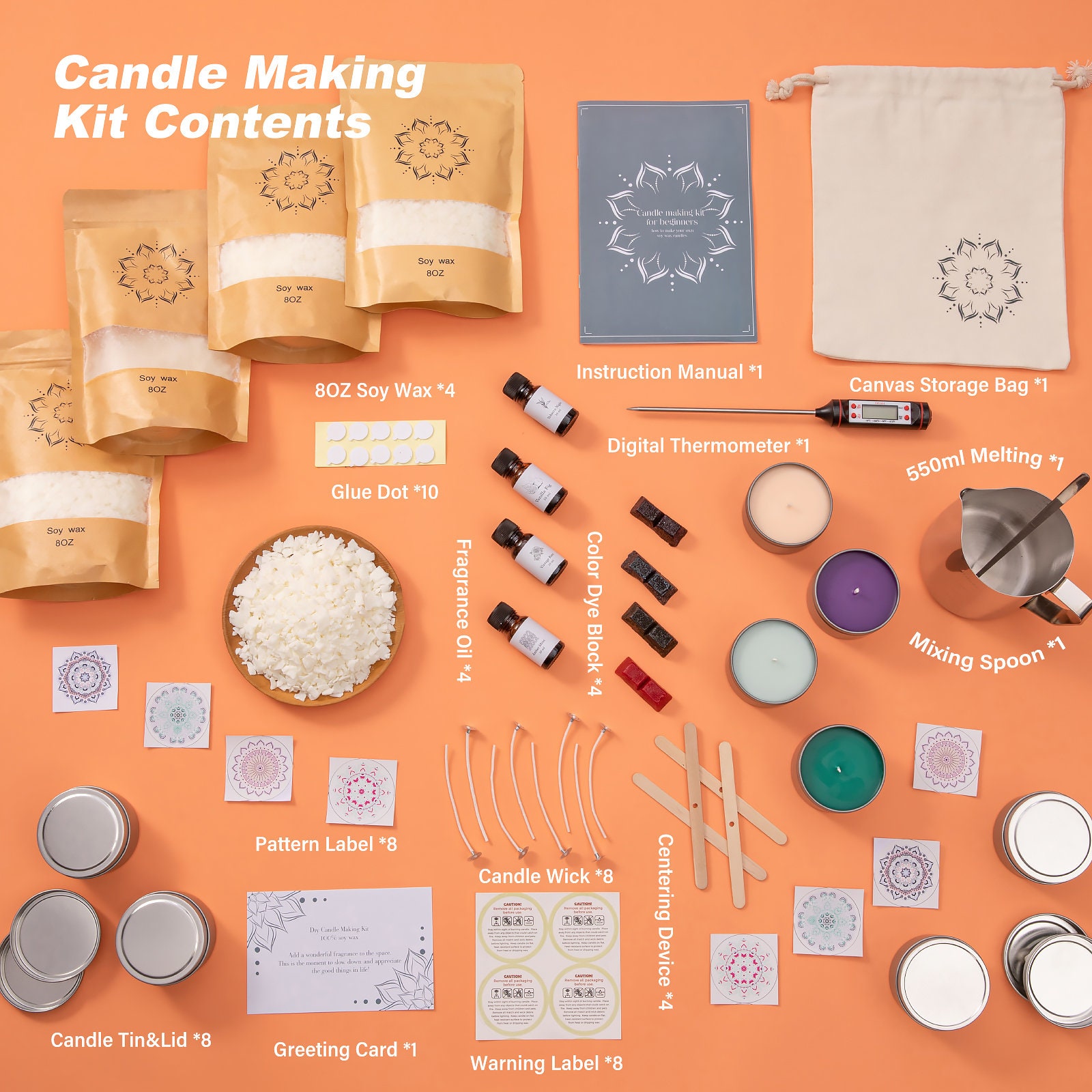 CraftZee Large Soy Candle Making Kit for Adults Beginners Candle