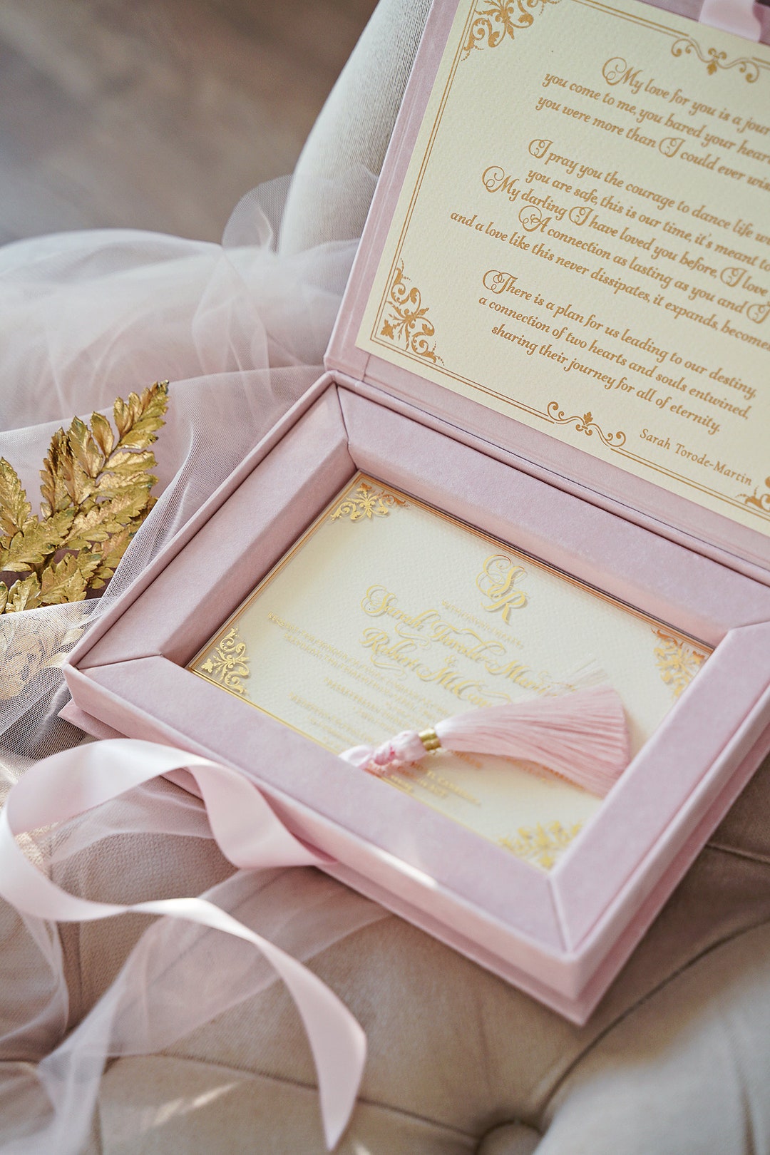 Personalized Bride Presents Heart Box, Velvet White Cream Robe