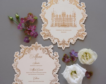 Elegantes Hochzeitsmenü, italienisch inspiriertes Design