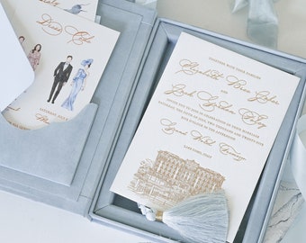 Personalisierte Samtbox für Hochzeitseinladungen, Hochzeitseinladungsbox, Hochzeitseinladungsbox, Hochzeitseinladungsbox