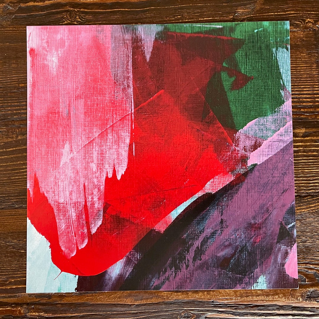 Abstract Square Art Print | Bold Red Orange Yellow | Acrylic Painting ...