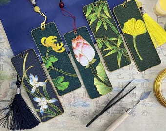 DIY Plants Cloisonne Enamel Bookmarks Art Crafts Ideas Hobbies for Women