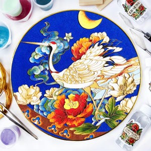 DIY Cloisonne Kit - Red-Crowned Crane Pattern - Perfect for Artistic Home Decor and Unique Gifts