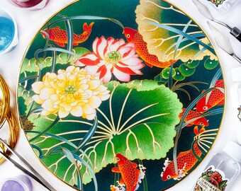 Golden Fish Harmony Cloisonne DIY Kit | Modern Cloisonne Painting Kit for Beginners | Creative Craft Kit for Adults