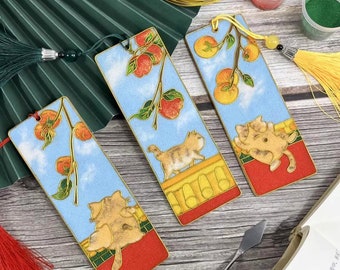 Cloisonne DIY Kit, DIY Bookmarks 3PCS “Kitten In The Forbidden City”Series DIY kit,Includes All Tools
