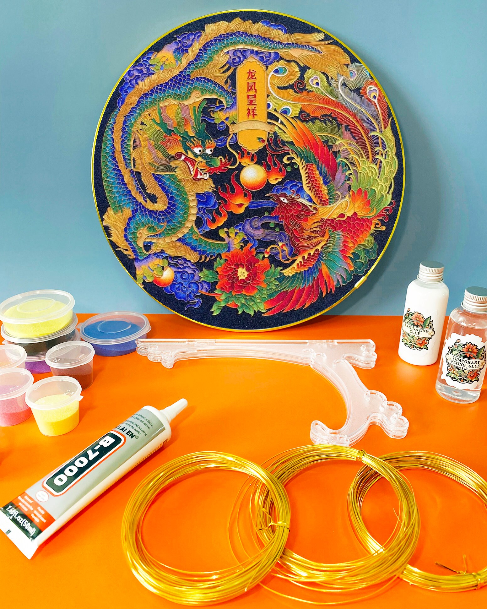 Cloisonne DIY Kit,dragon and Phoenix,high difficult DIY Kit,home  Decoration,including All Tools 